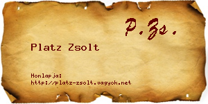 Platz Zsolt névjegykártya